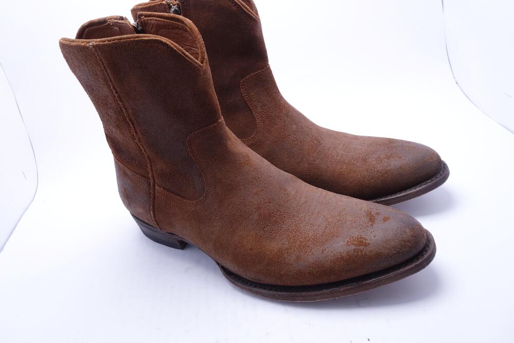 Frye Boots Mens Size 9 D Brown Suede Western Cowboy Zip Mid Calf 3400185